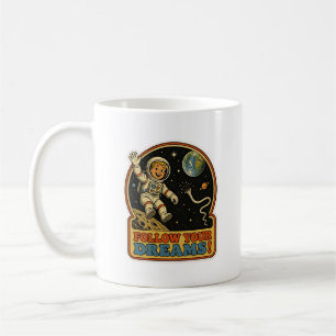 Mug Mignon Astronaute Rétro Suivez Vos Rêves Espace Me