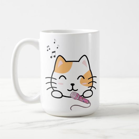 Mug mignon chat chante (Gauche)
