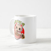 Mug Mignon chat japonais mangeant des nouilles avec de (Devant gauche)