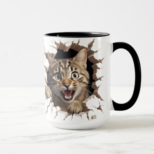Mug mignon chat regardant du mur (Droite)