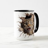 Mug mignon chat regardant du mur (Devant droit)