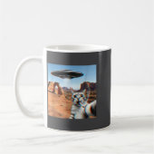 Mug Mignon Chat Selfie Avec Ufo Et Cigarette (Gauche)