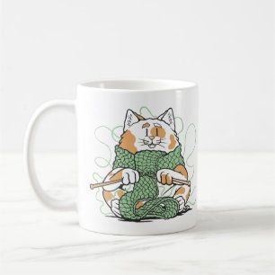 Mug Mignon Chat Tricot Création Artisanat Laine Amoure