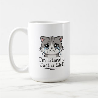 Mug Mignon Chat Triste Esthétique "Je Suis Littéraleme