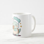 Mug Mignon Chef Tortue Mangeant un Cookie Design Kawai (Devant droit)