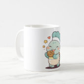 Mug Mignon Chef Tortue Mangeant un Cookie Design Kawai (Devant gauche)