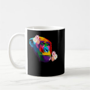 Mug mignon Chimpanzé Singe fleur de chimpanzé coloré