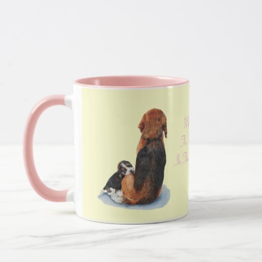Mug mignon chiot beagle bouddling maman chien avec slo (Gauche)