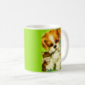 Mug mignon chiot et chatons souriants (Devant droit)