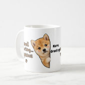 Mug Mignon chiot Shiba Inu Citation drôle d'odeur Chie (Devant gauche)