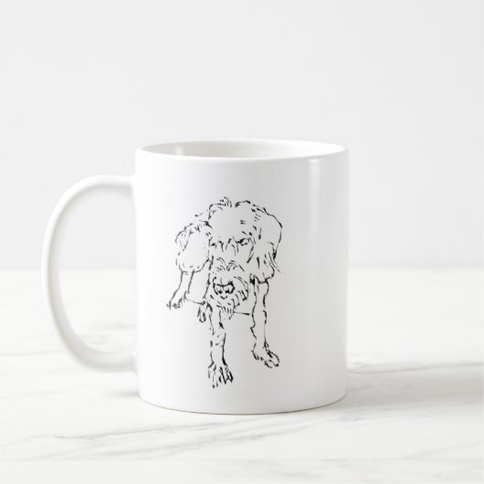 Mug Mignon chiot teckel à poil dur Café (Gauche)