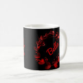 Mug mignon coeur rouge couple valentine nom customisé (Devant droit)