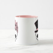 Mug Mignon Crâne avec chapeau Rose rose Bow (Centre)