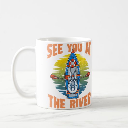 Mug Mignon Drôle À Vous Au Radeau De La Rivière (Gauche)