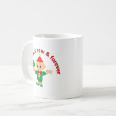 Mug Mignon elfe vert tenant un trèfle (Devant gauche)
