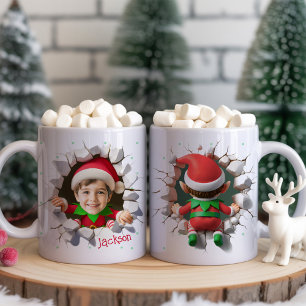 Mug Mignon Enfant Personnalisé Photo Drôle Elfe Noël