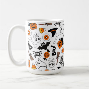 Mug Mignon et Effrayant Halloween Noir et Orange