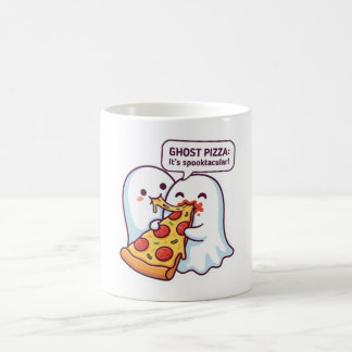 Mug Mignon fantôme mangeant une pizza Spooktacular drô