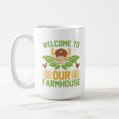 Mug mignon Ferme bienvenue ajouter Nom de famille (Gauche)