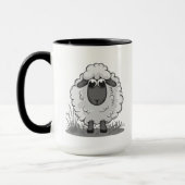 Mug mignon folle dame de mouton ajouter du texte (Gauche)