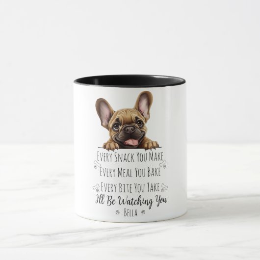 Mug Mignon Français Bulldog Funny Custom (Centre)