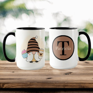 Mug mignon gnome de café ajouter monogramme