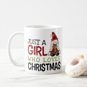 Mug Mignon Gnome Just une Fille qui aime Noël Graphiqu