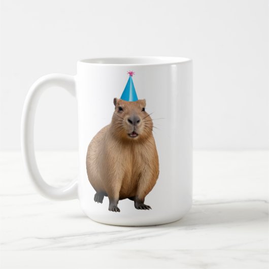 Mug Mignon Illustration de Capybara Kawaii Esthétique (Gauche)