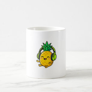 Mug Mignon Kawaii Ananas Portant des Écouteurs SuStick