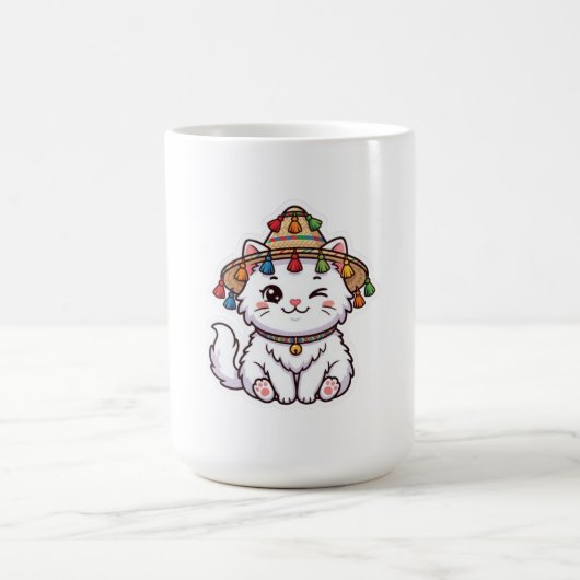 Mug Mignon Kawaii Chat Marocain avec Chapeau Tradition (Centre)