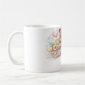 Mug Mignon Kawaii Félicitations Chat Floral Rose Paste (Gauche)