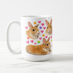 Mug mignon kawaii lapin arc-en-ciel y2k