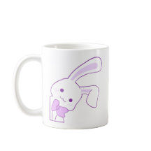 Mignon Kawaii Lapin Violet Ruban