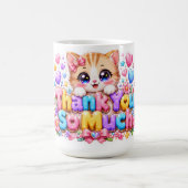 Mug Mignon Kawaii Merci Beaucoup Chat Nom Pastel Rose (Centre)