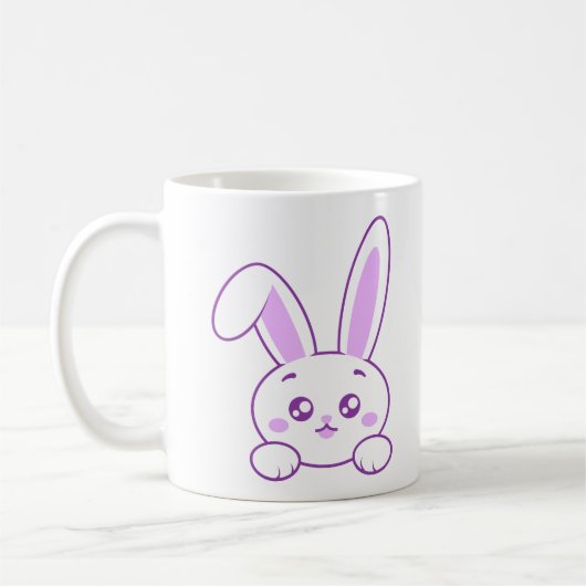 Mug Mignon Kawaii Pastel Violet Lapin Mignon (Gauche)