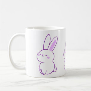 Mug Mignon Kawaii Pastel Violet Lapin Sourire Heureux
