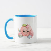 Mug Mignon Kawaii Retour à l'École Pêche