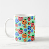 Mug Mignon Kawaii Vert Orange Bleu Fruit (Gauche)