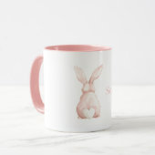 Mug Mignon Lapin Rose Blush Queue en Forme de Coeur Bl (Devant gauche)