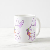 Mug Mignon Lapin Violet Pastel Carotte (Devant droit)
