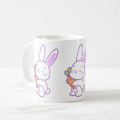 Mug Mignon Lapin Violet Pastel Carotte (Devant gauche)
