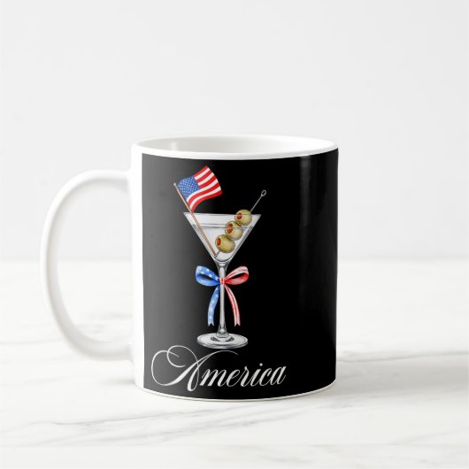 Mug Mignon martini à queue de drapeau américain du 4 j (Gauche)