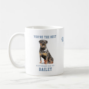Mug Mignon Meilleur Papa Rottweiler à l'aquarelle Ph