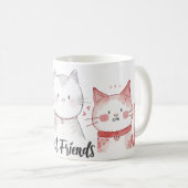 Mug mignon meilleurs amis chats (Devant droit)