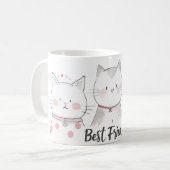 Mug mignon meilleurs amis chats (Devant gauche)
