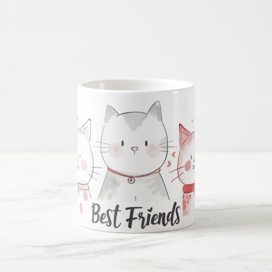 Mug mignon meilleurs amis chats (Centre)