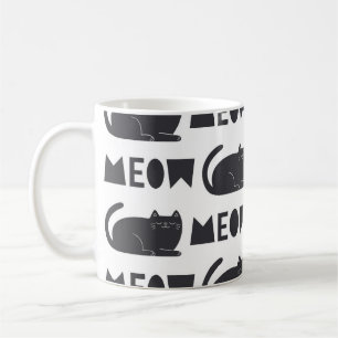 Mug mignon motif de chat. illustration vintage