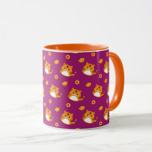 Mug Mignon motif sans couture de chat de dessin animé