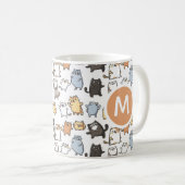 Mug Mignon motif sans couture de chat de dessin animé  (Devant droit)