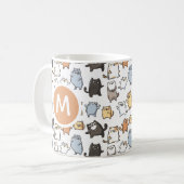 Mug Mignon motif sans couture de chat de dessin animé  (Devant gauche)